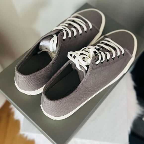 ALL SAINTS Theo Canvas Sneaker Tennis Shoe, Charcoal Gray, Size 10, NWT - Picture 12 of 16